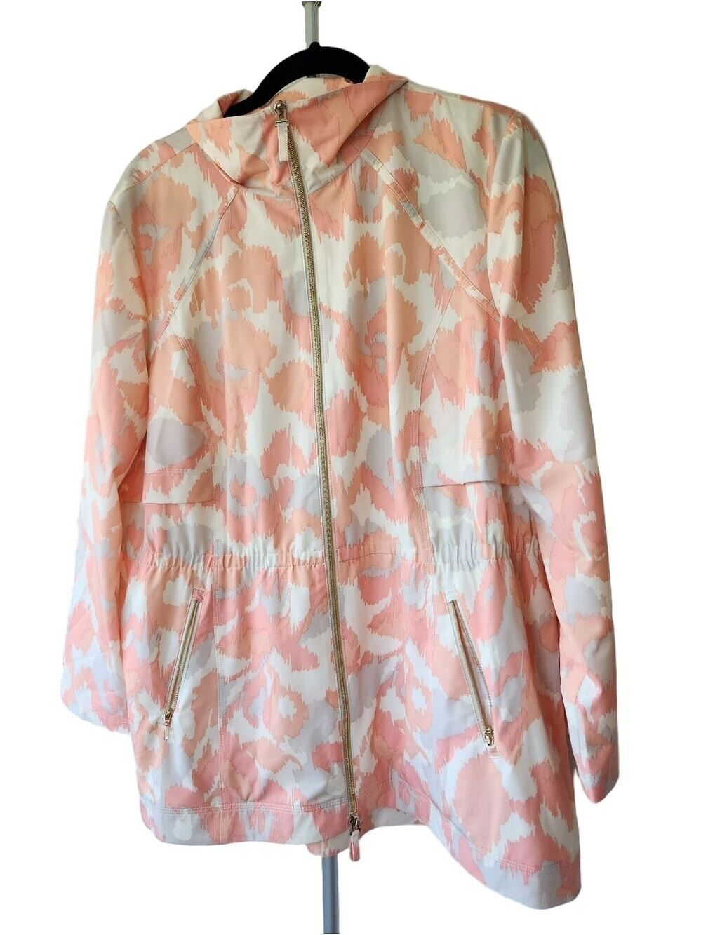 Chico's Zenergy printed anorak jacket Sz: 3 US: 16/18 Coral UV Protection Golf - Picture 4 of 13
